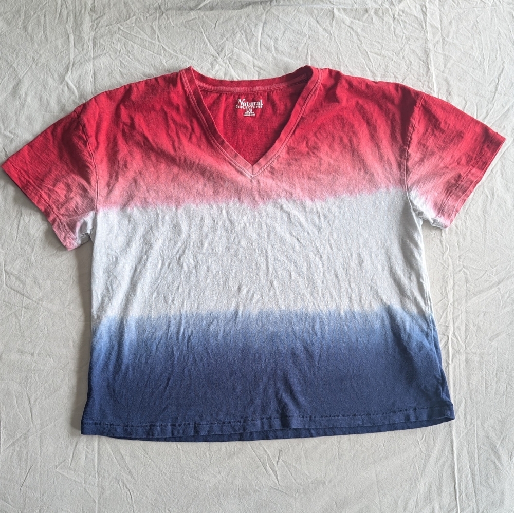 Natural Reflections Red, White, and Blue Gradient Tee